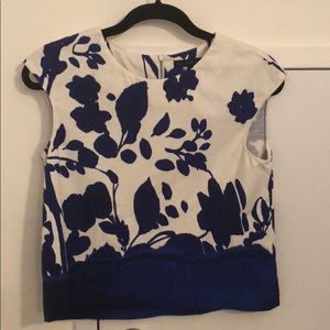 Zara blue and white top